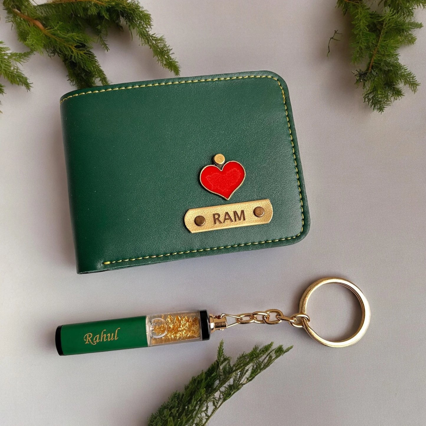 Men's Wallet + Glitter Keychain